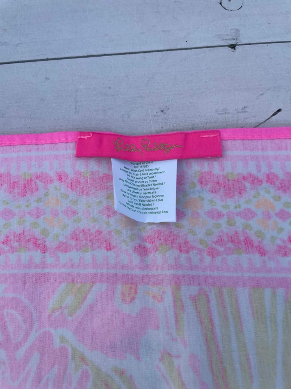 Lilly Pulitzer Pink and Yellow Floral Scarf - Picture 3 of 6